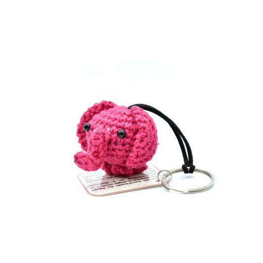 Crocheted elephant keyrings