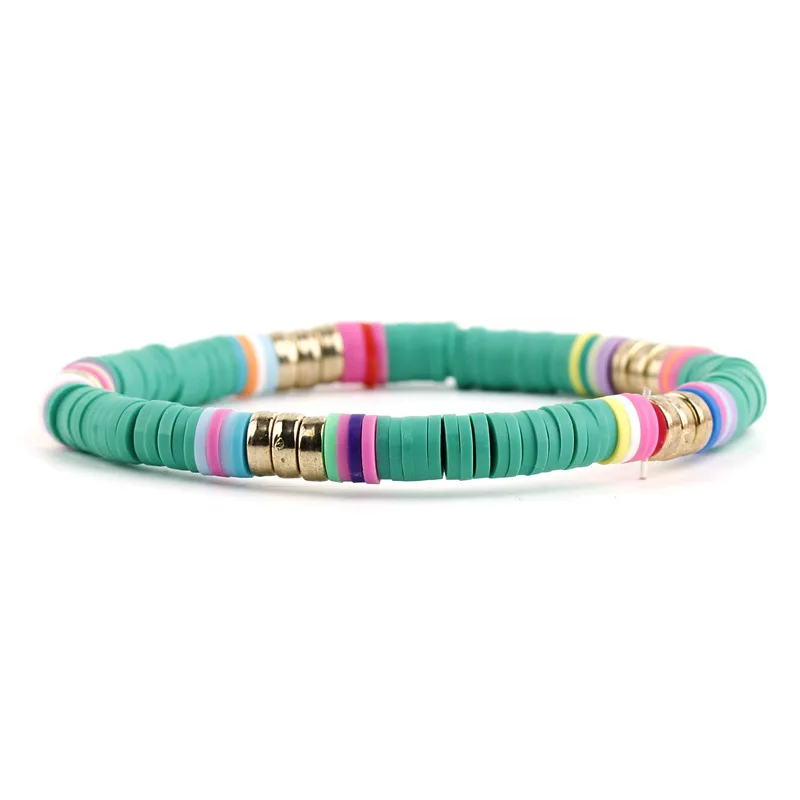 Funky ethnic clay stretch bracelet