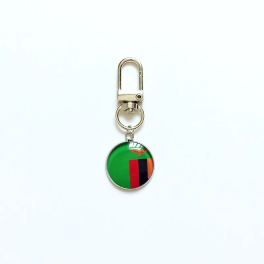 Zambian flag keychain