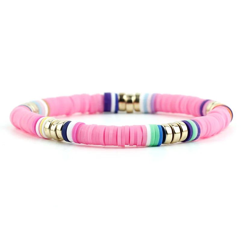 Funky ethnic clay stretch bracelet