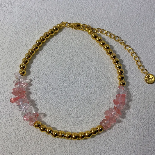 Ethnic stone gold plated  bracelet