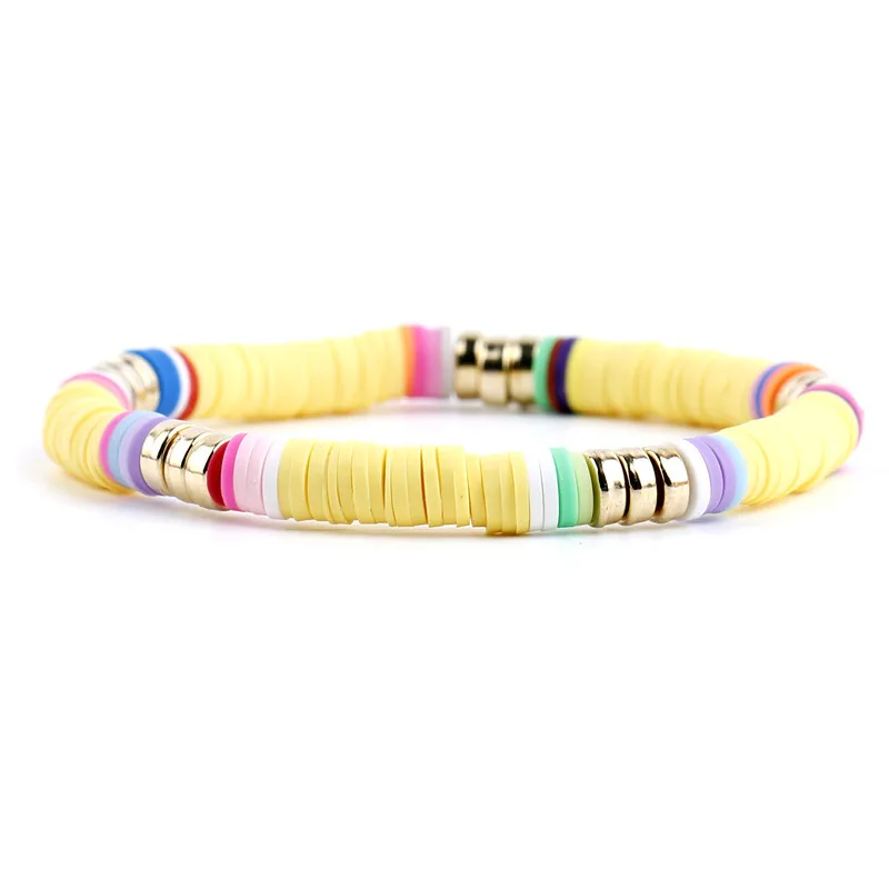 Funky ethnic clay stretch bracelet