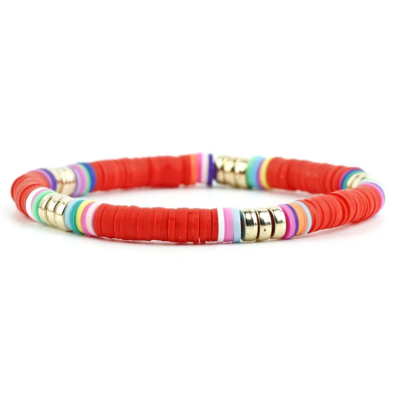Funky ethnic clay stretch bracelet