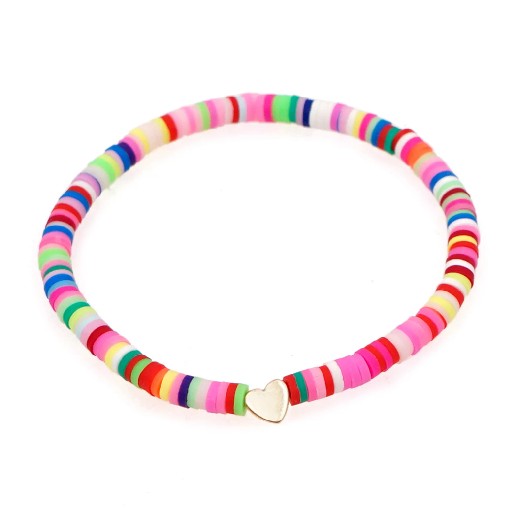Stretch Funky coloured clay bracelet