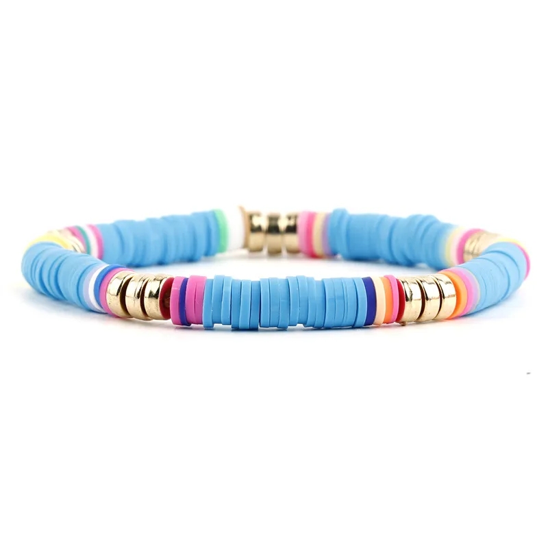 Funky ethnic clay stretch bracelet
