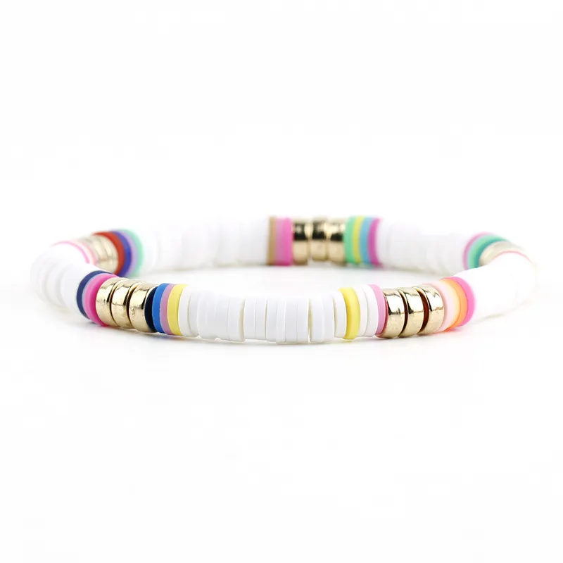 Funky ethnic clay stretch bracelet