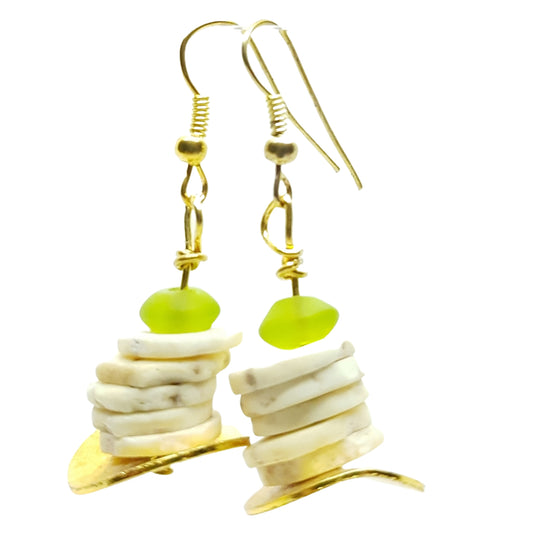 Earrings Shell & Crystal