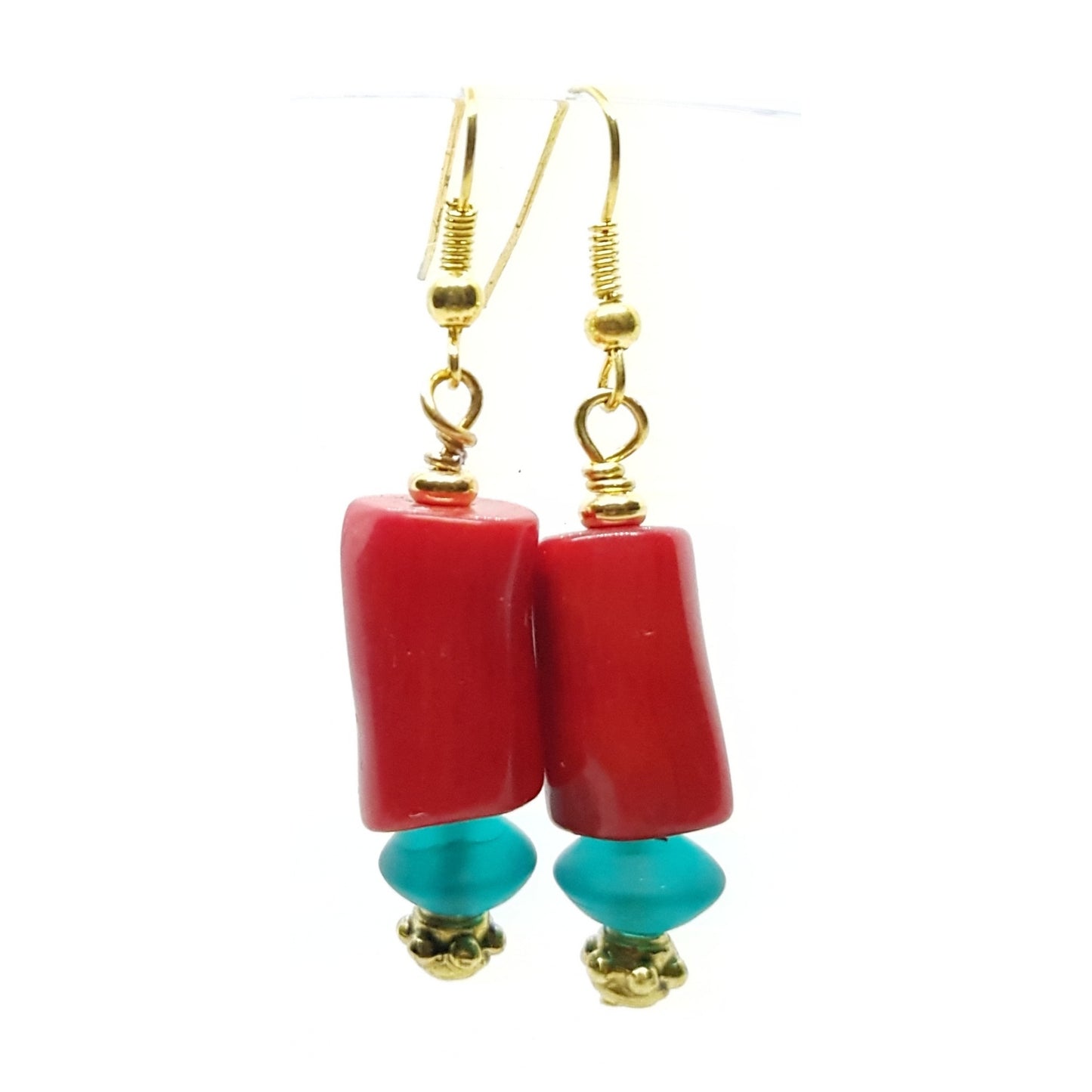 Earrings Coral & Crystal