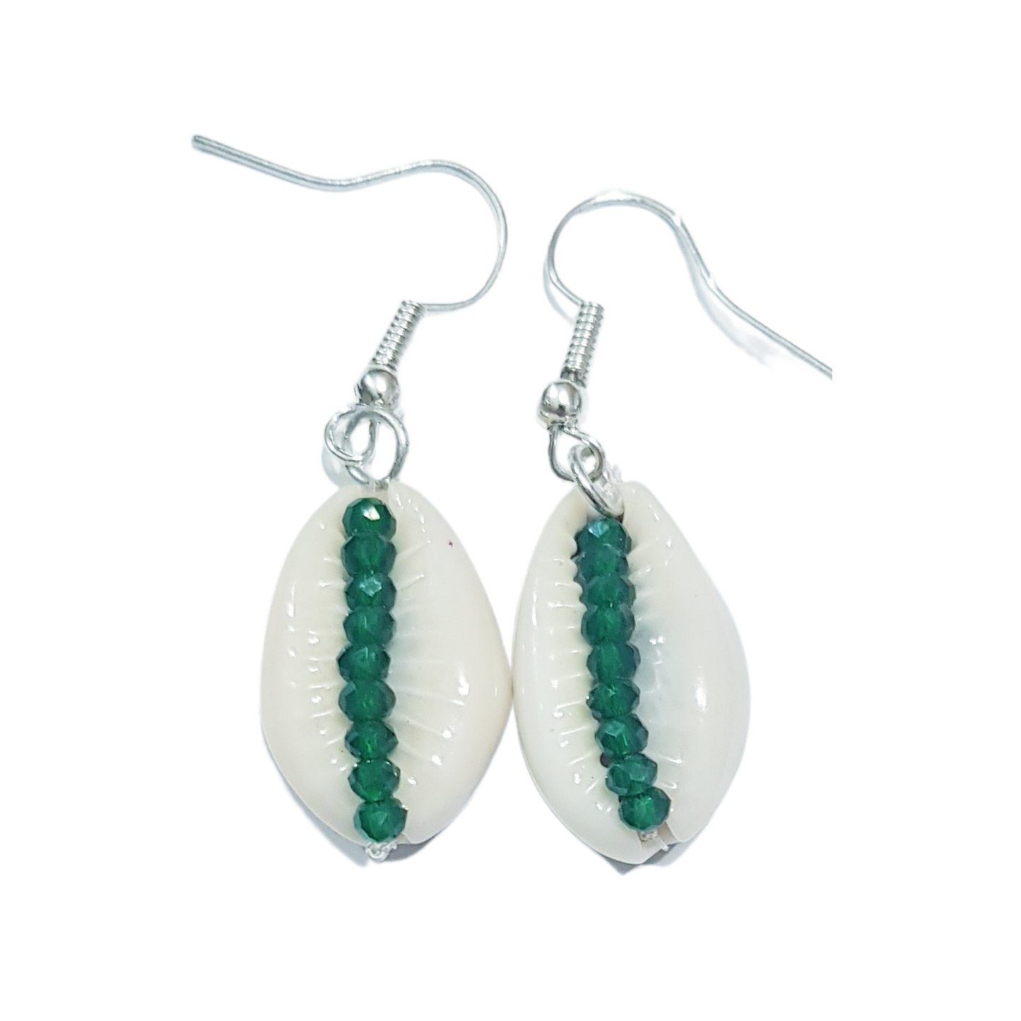 Earrings Cowrie Shell & Crystal