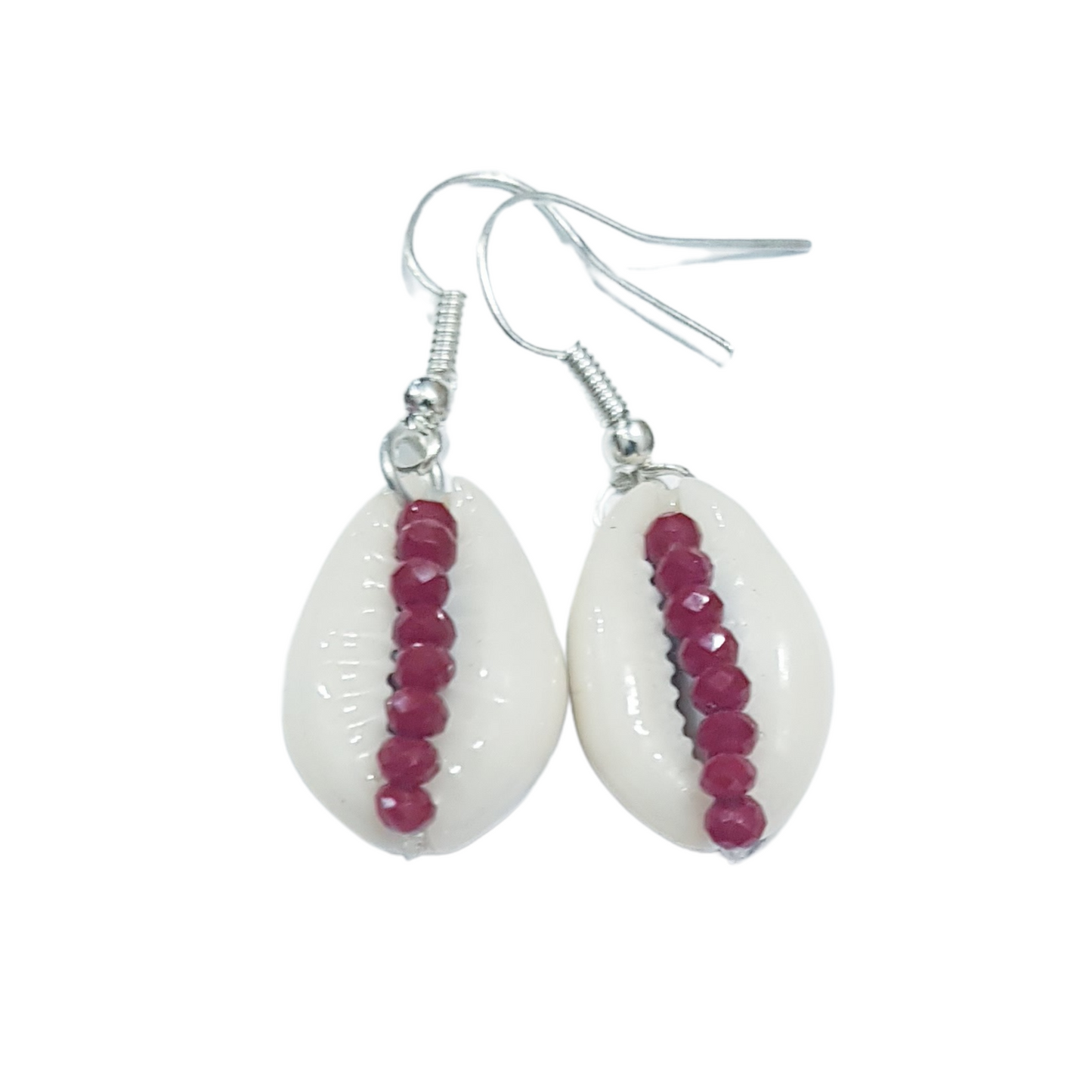 Earrings Cowrie Shell & Crystal