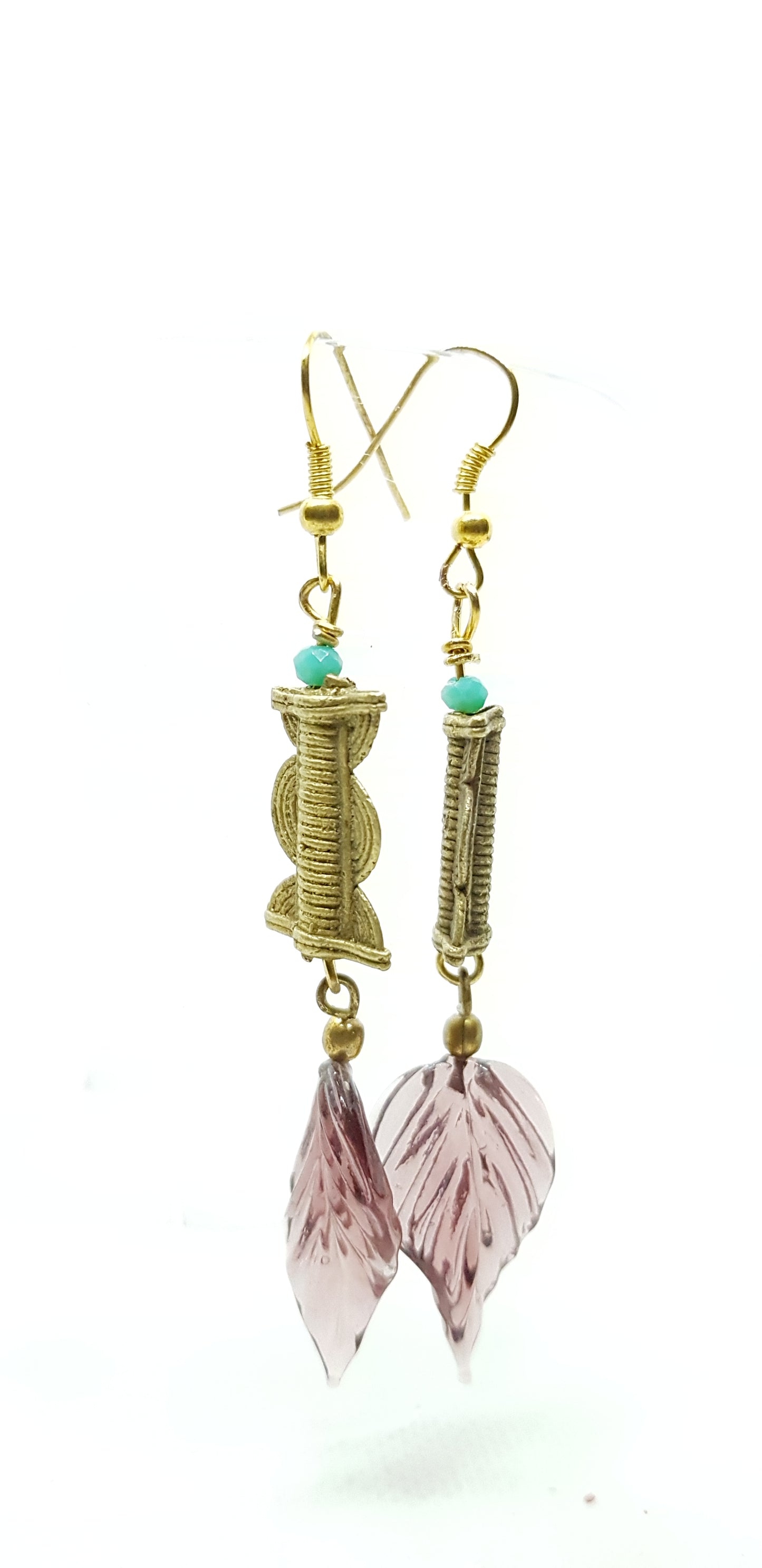 Earrings Ashanti brass & Crystal
