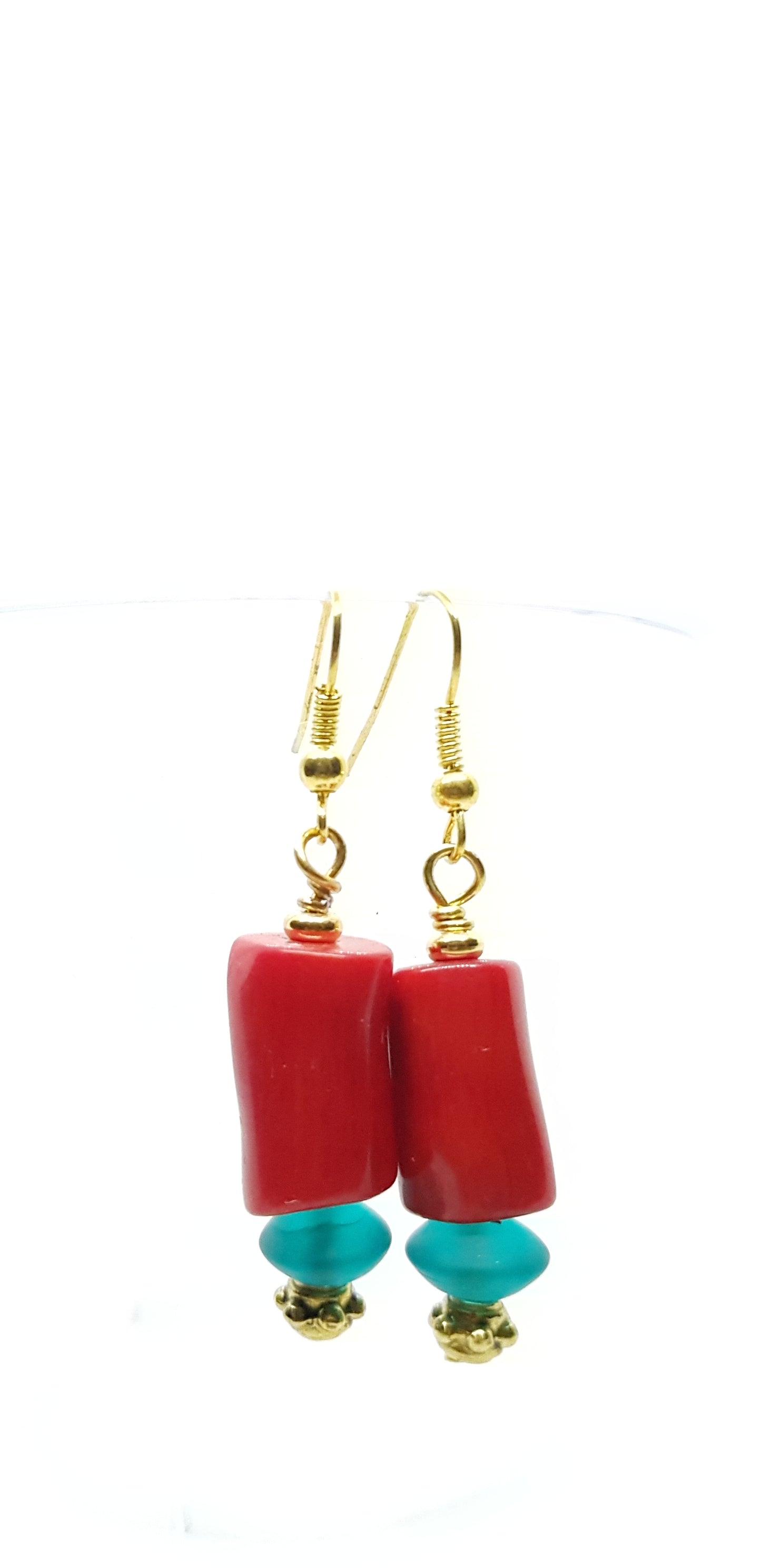 Earrings Coral & Crystal