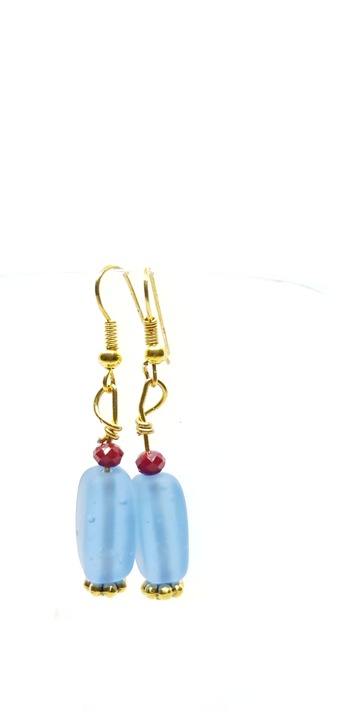 Earrings Brass, glass & Crystal