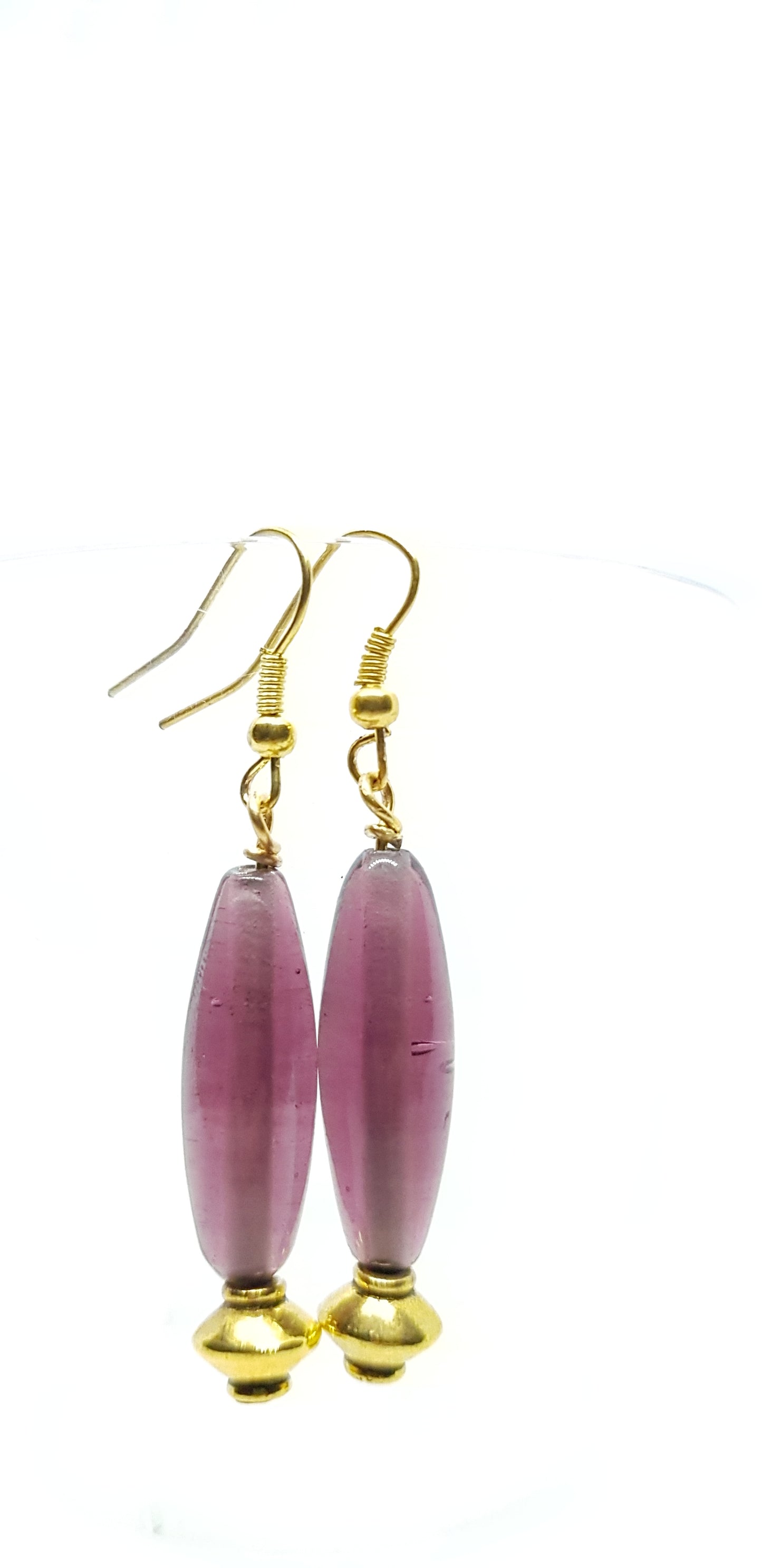 Earrings Brass, glass & Crystal