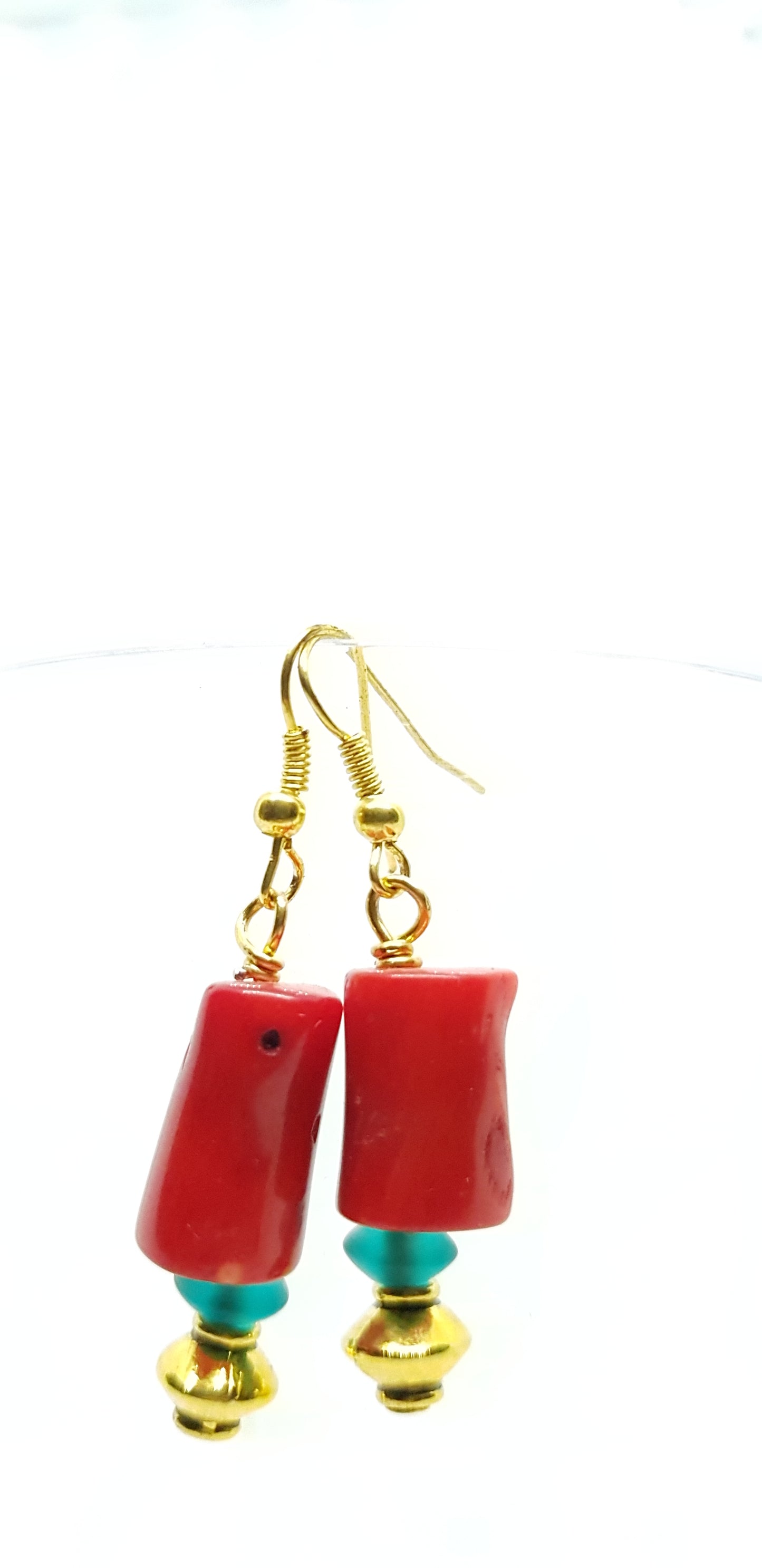 Earrings Coral & Crystal