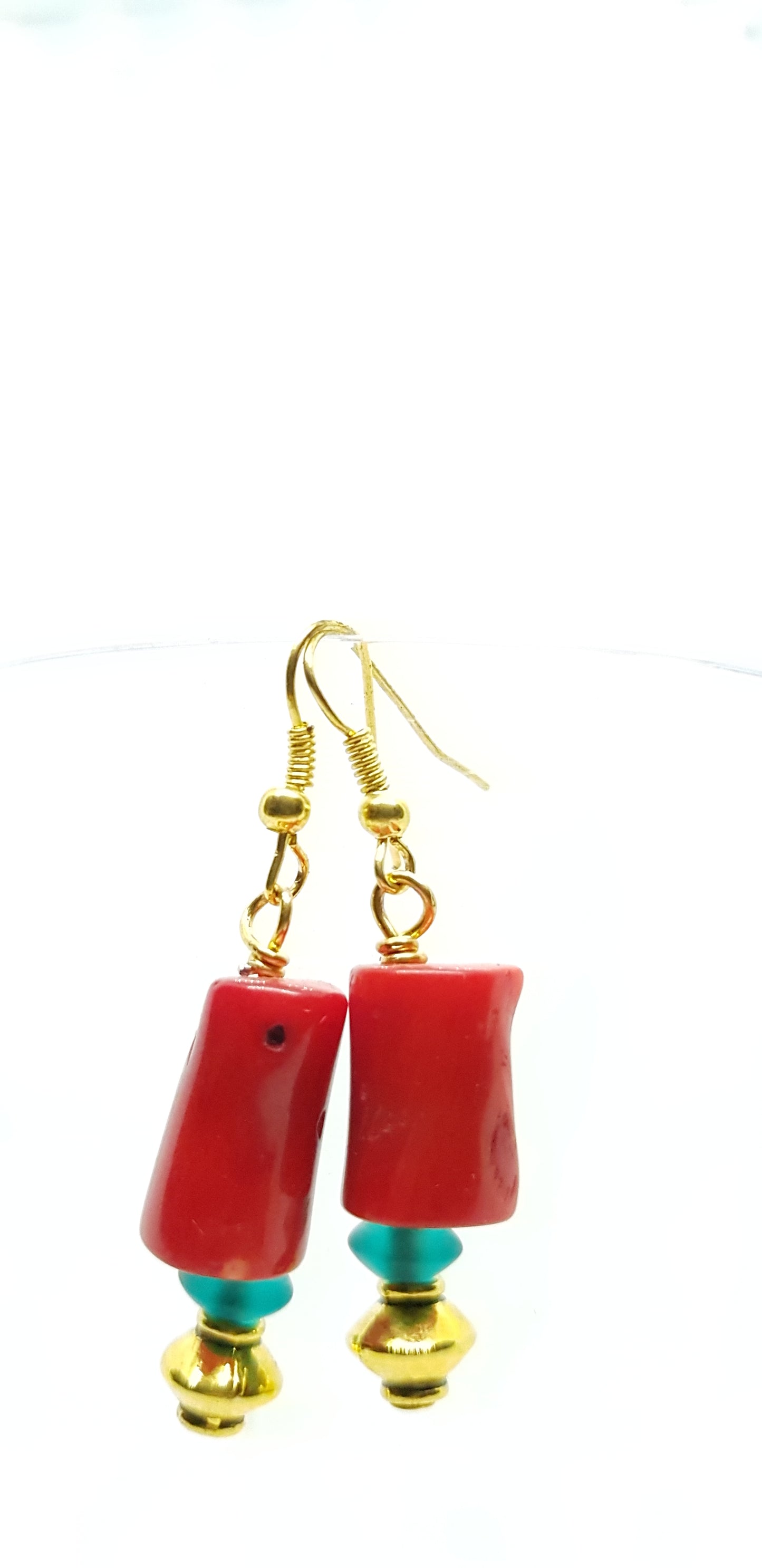 Earrings Coral & Crystal