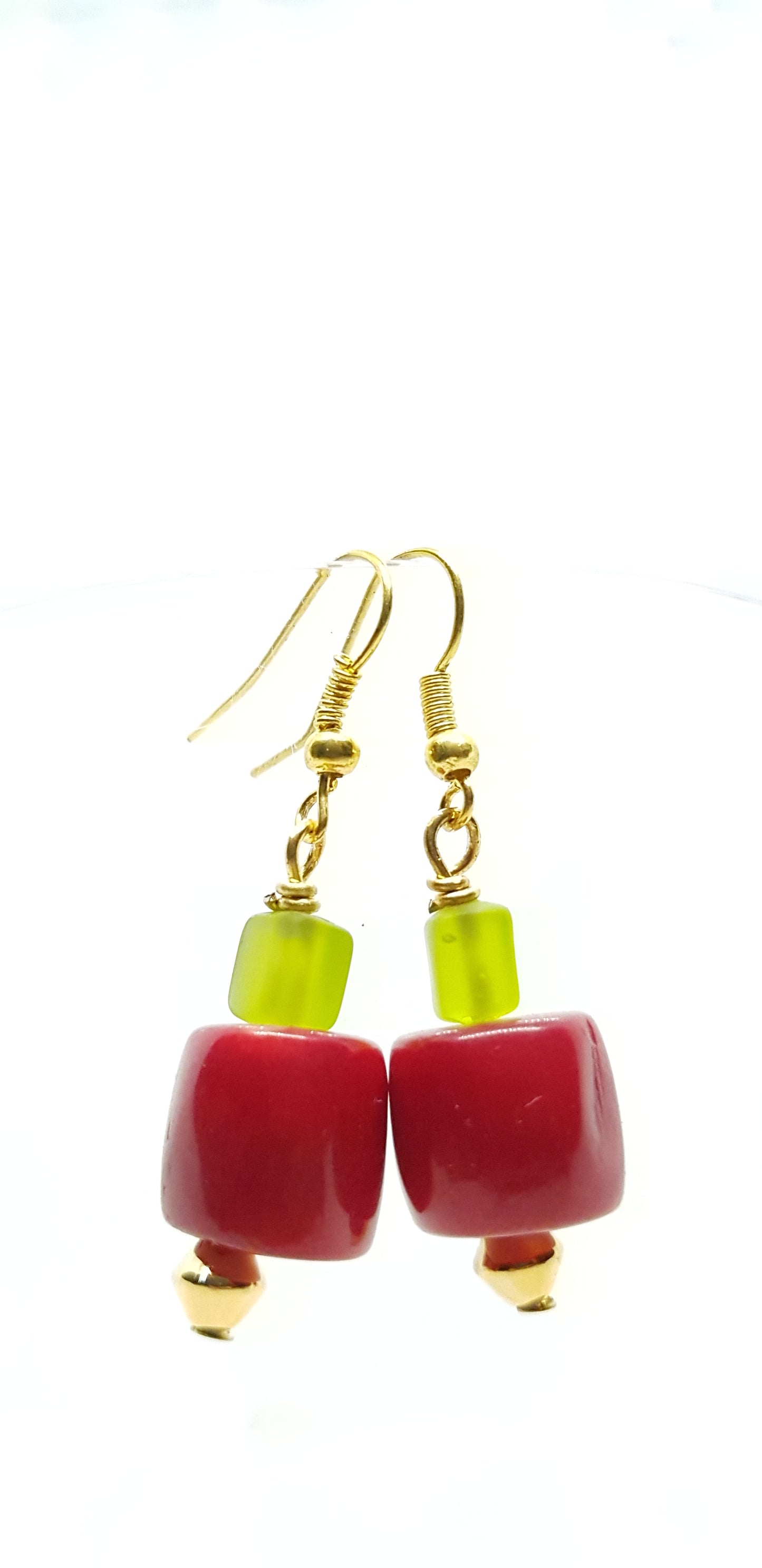 Earrings Coral & Crystal