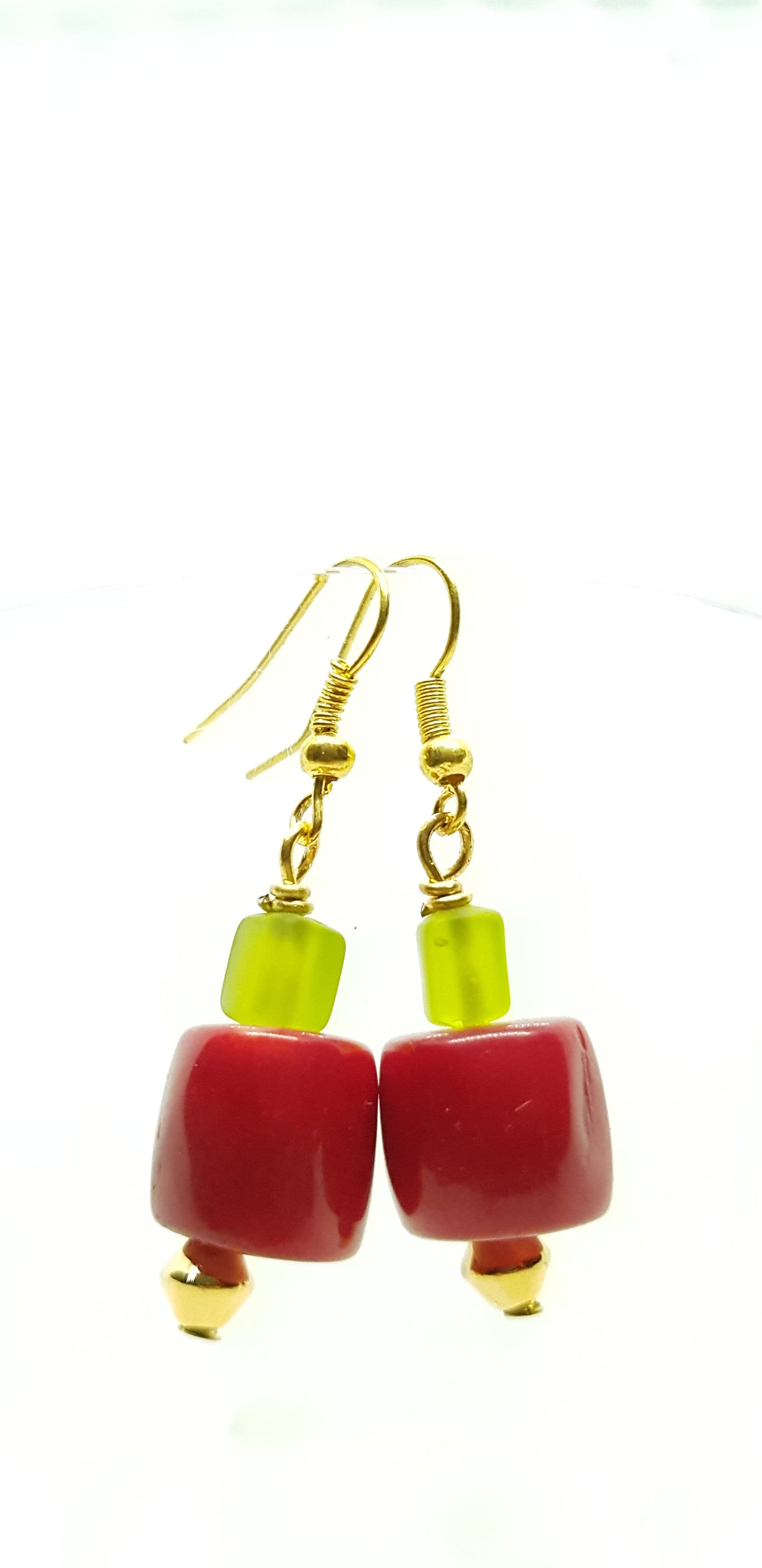 Earrings Coral & Crystal