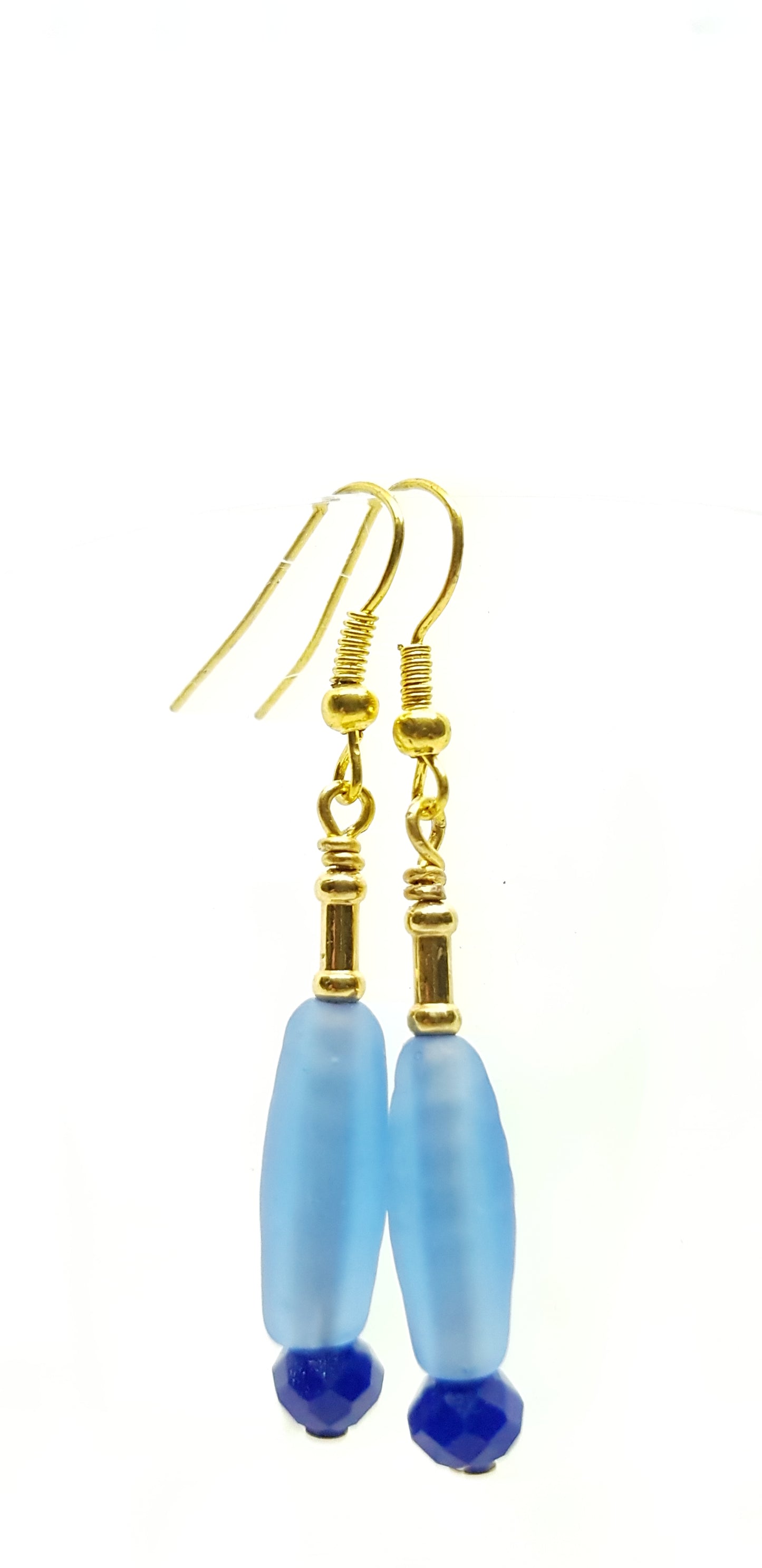 Earrings Brass, glass & Crystal