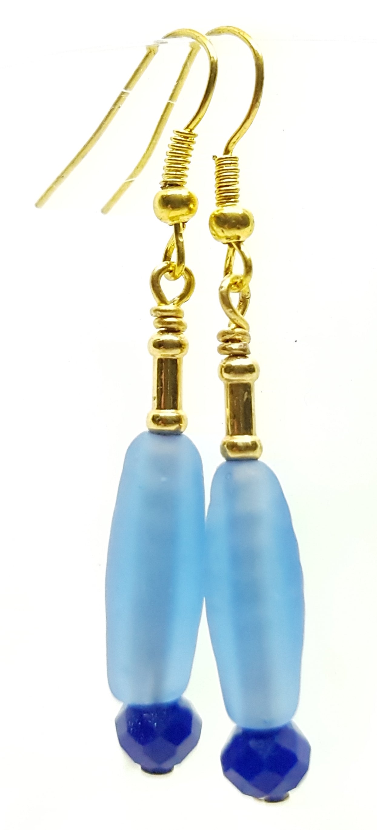 Earrings Brass, glass & Crystal