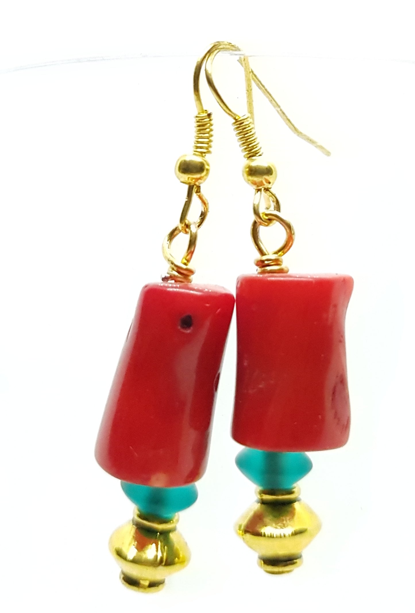 Earrings Coral & Crystal