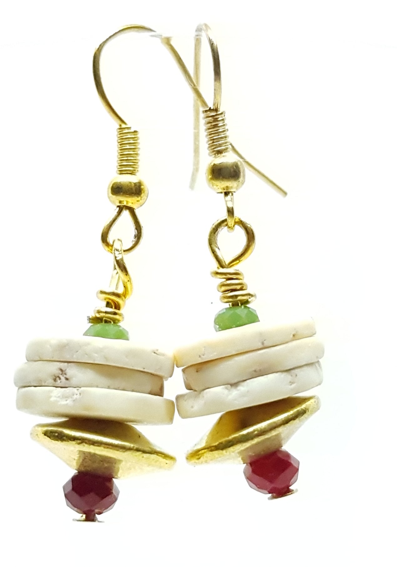 Earrings Shell & Crystal