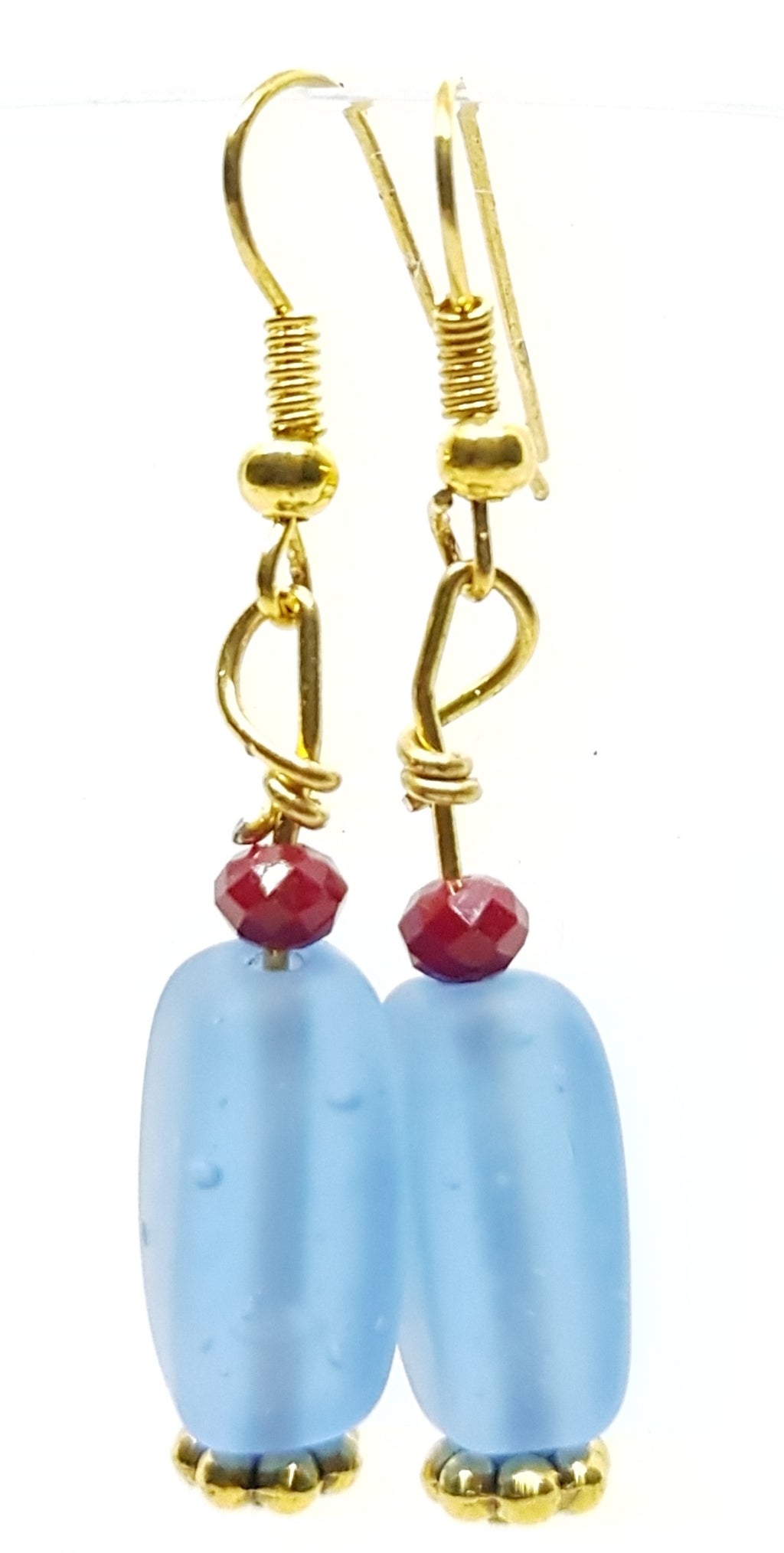 Earrings Brass, glass & Crystal