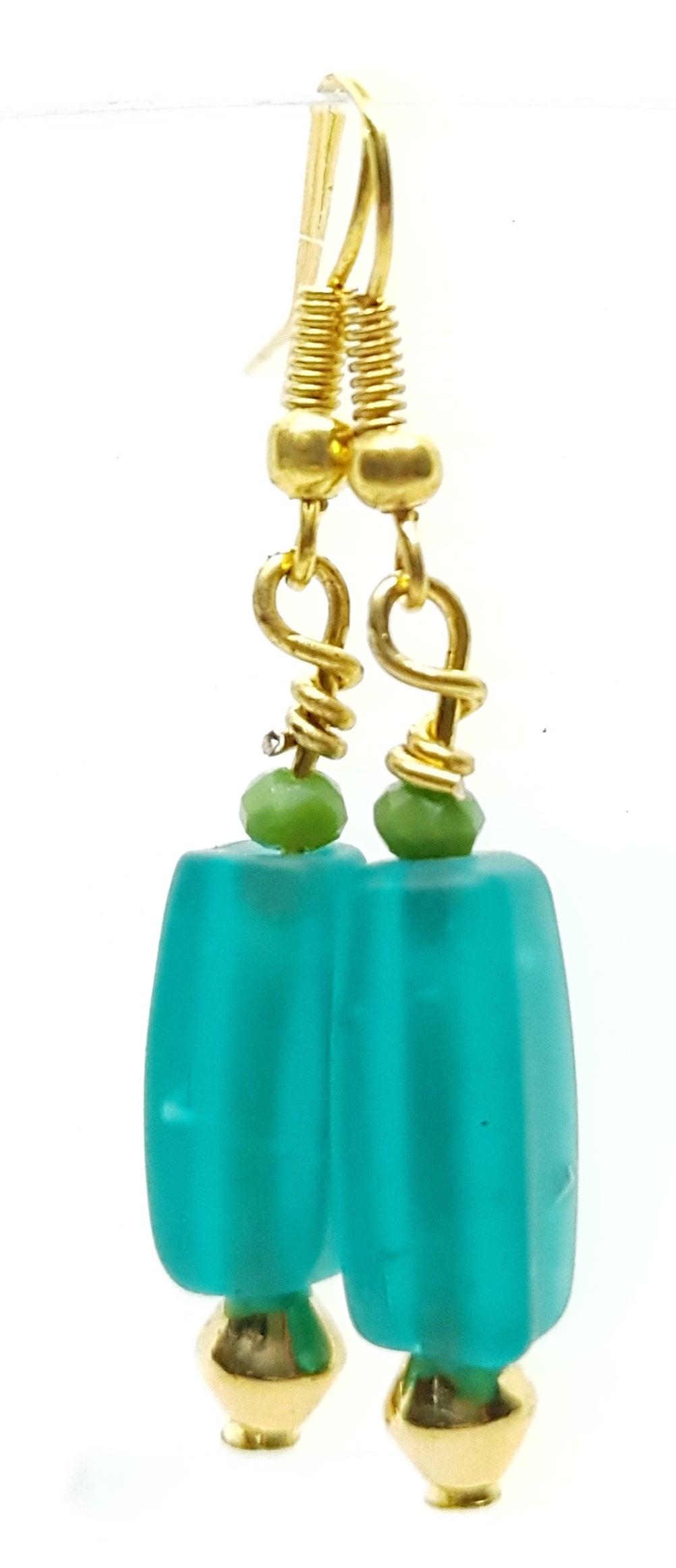 Earrings Brass, glass & Crystal