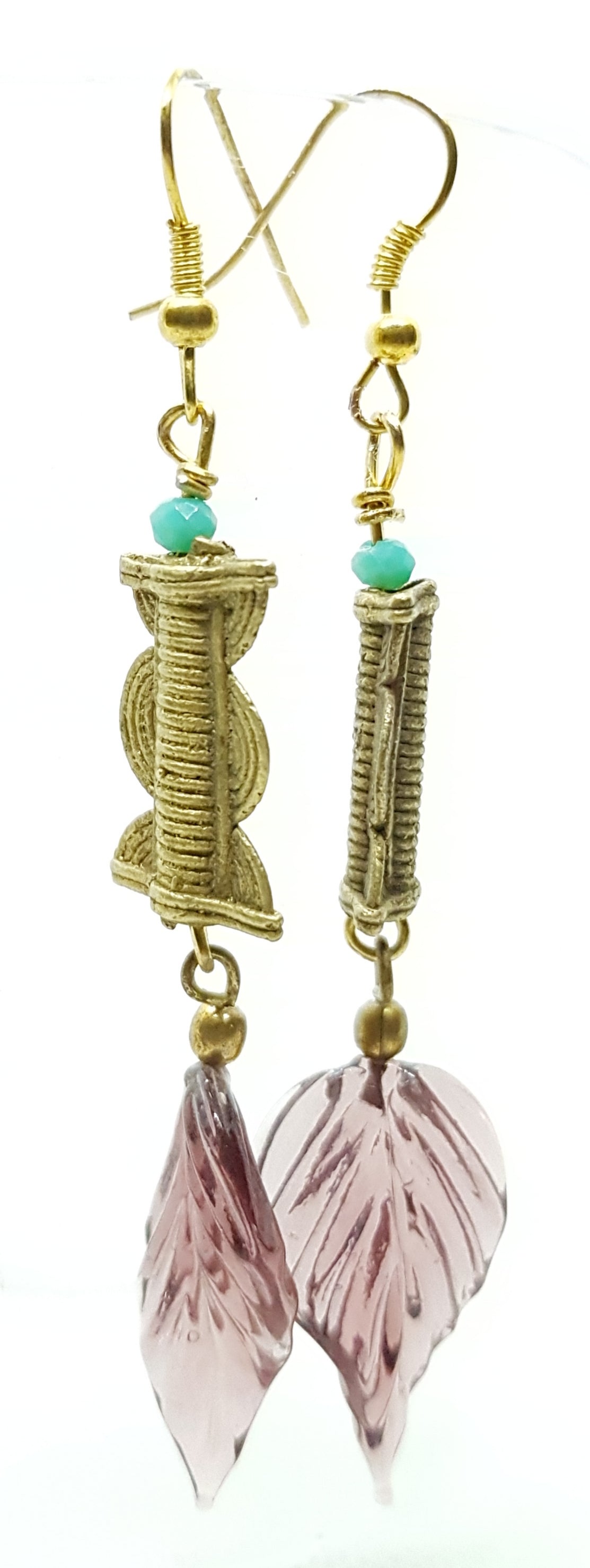 Earrings Ashanti brass & Crystal