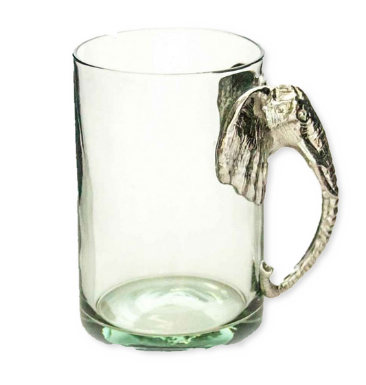 Glass Beer mug-Pewter Animal Handle
