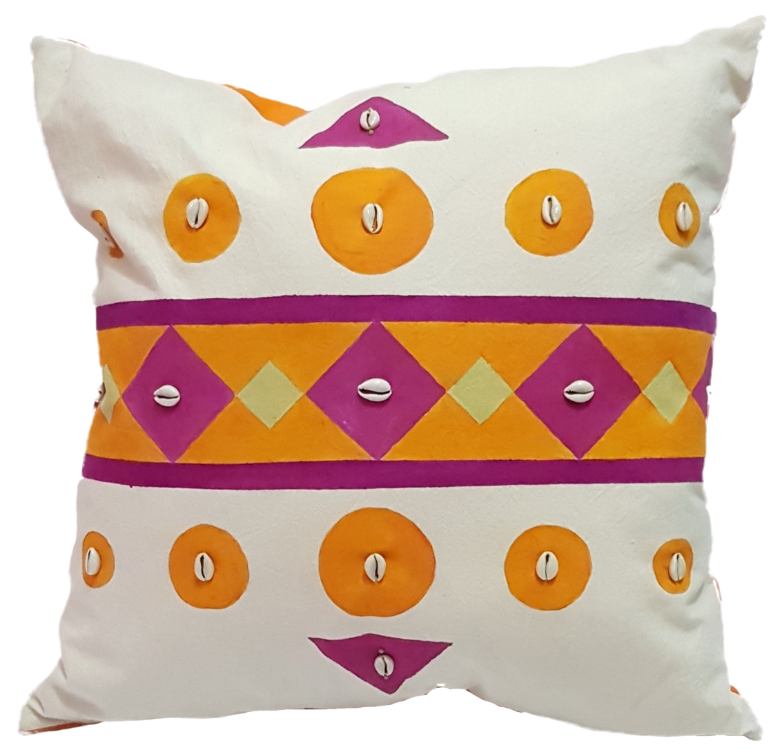 Cushion-Hand painted with bead work