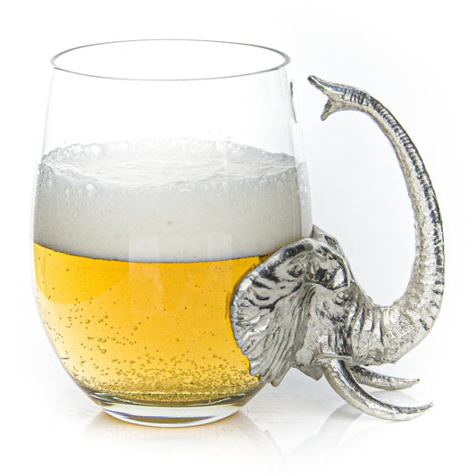 Glass Beer mug-Pewter Animal Handle