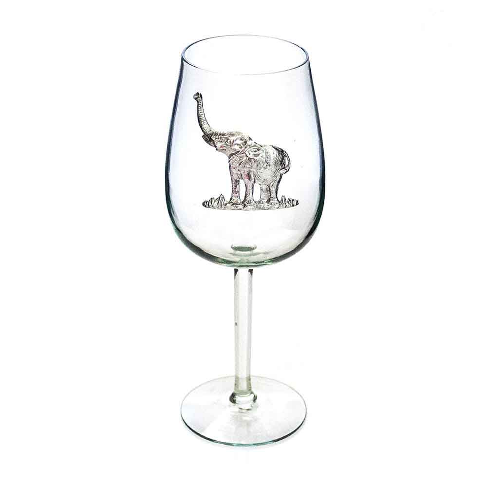Glasses-Bordeaux pewter animal motif