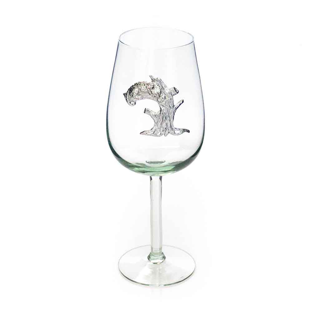 Glasses-Bordeaux pewter animal motif
