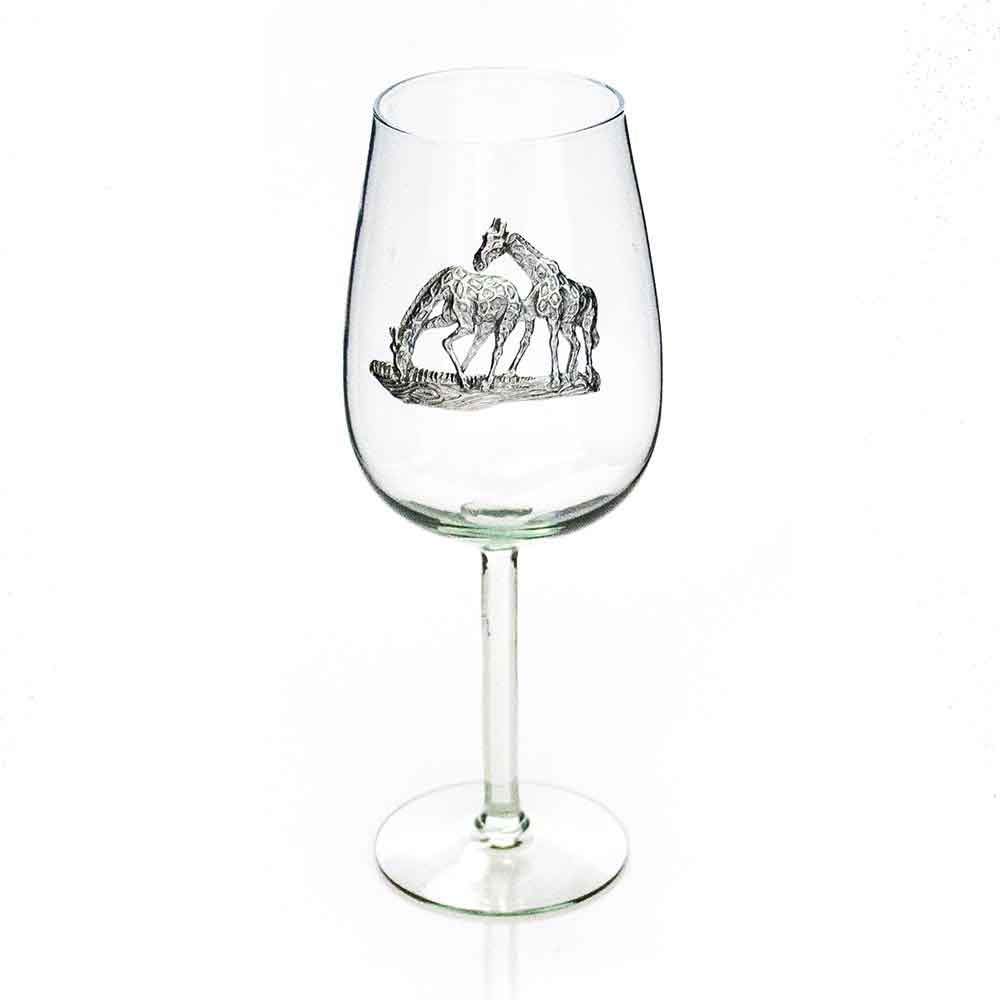 Glasses-Bordeaux pewter animal motif