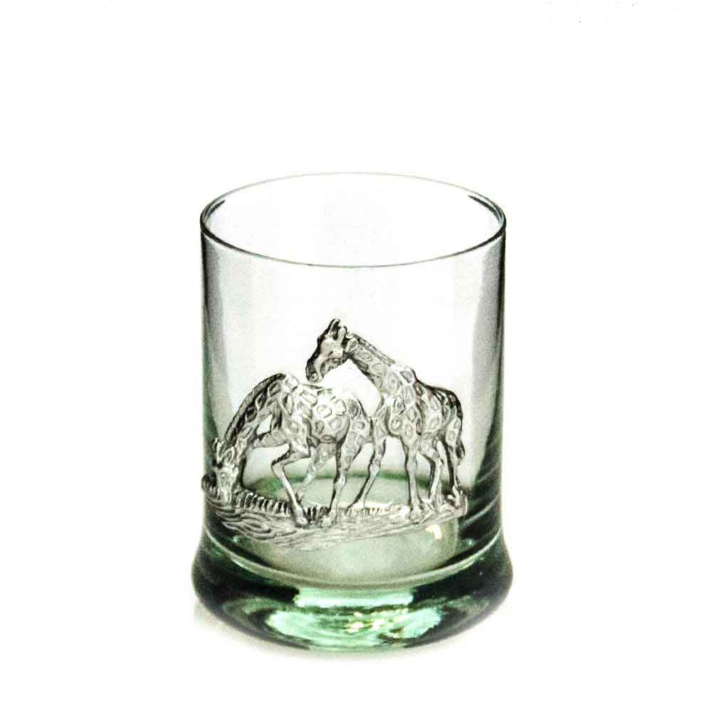 Glasses-Whiskey Pewter Animal motif