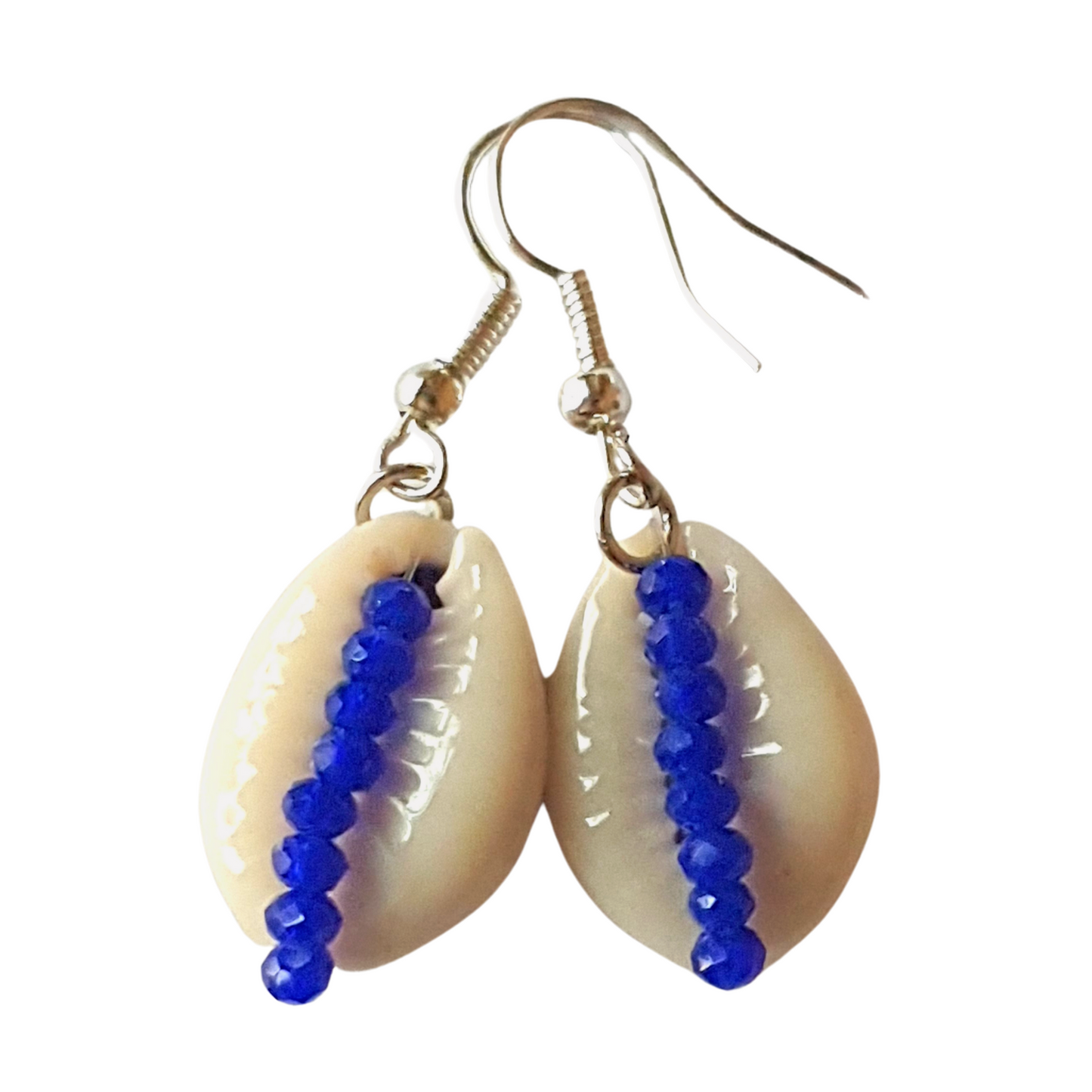 Earrings Cowrie Shell & Crystal