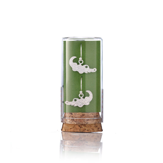 Hammered cute croc earrings