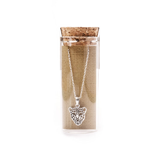 Leopard face necklace