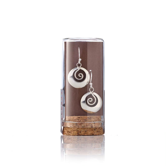 Swirl disc earrings sml