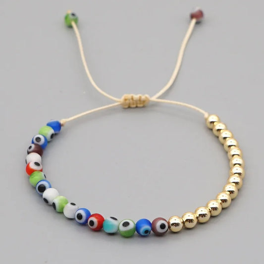 Adjustable bracelet evil eye