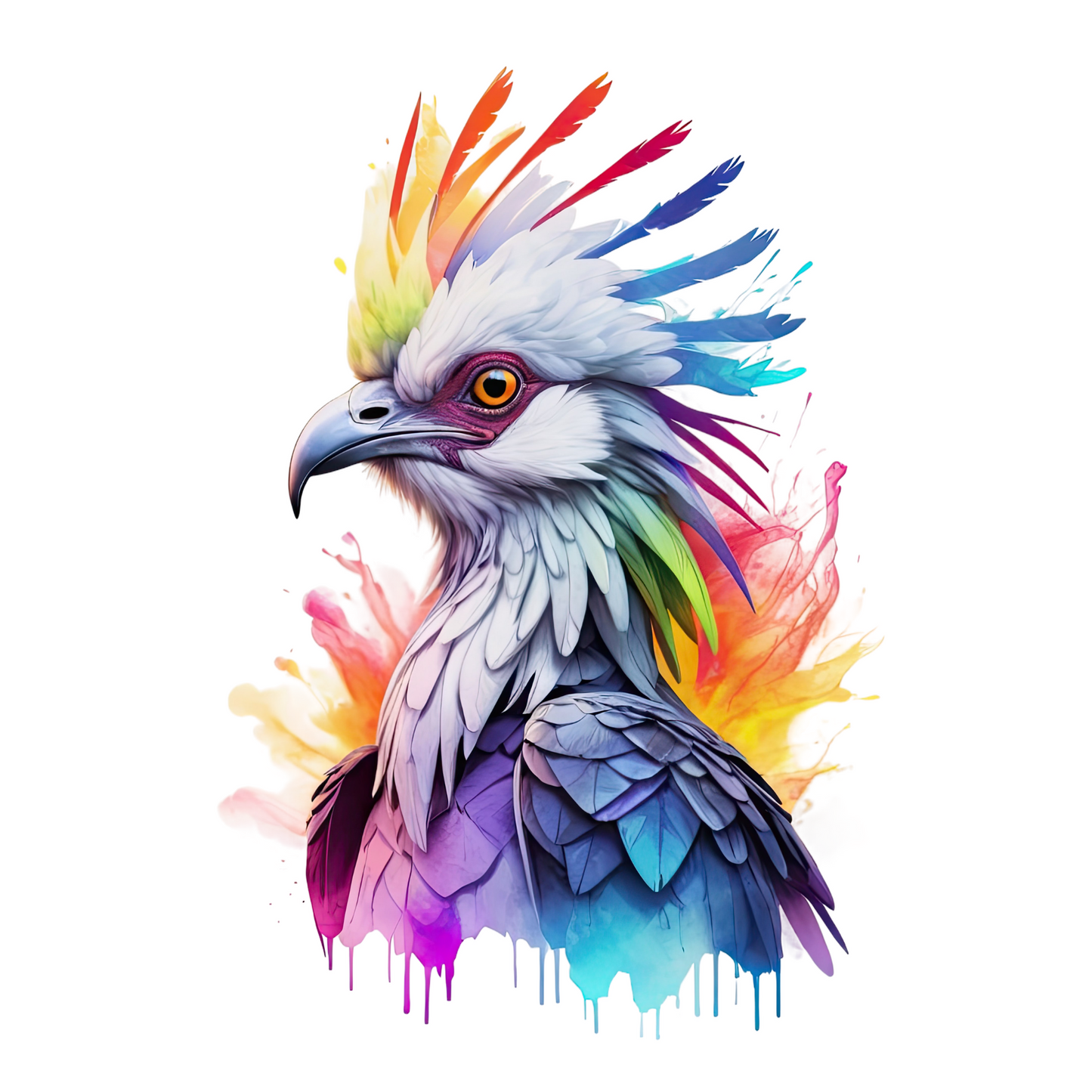 Colorful eagle illustration with a white background