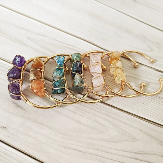 Raw Gemstone bangle
