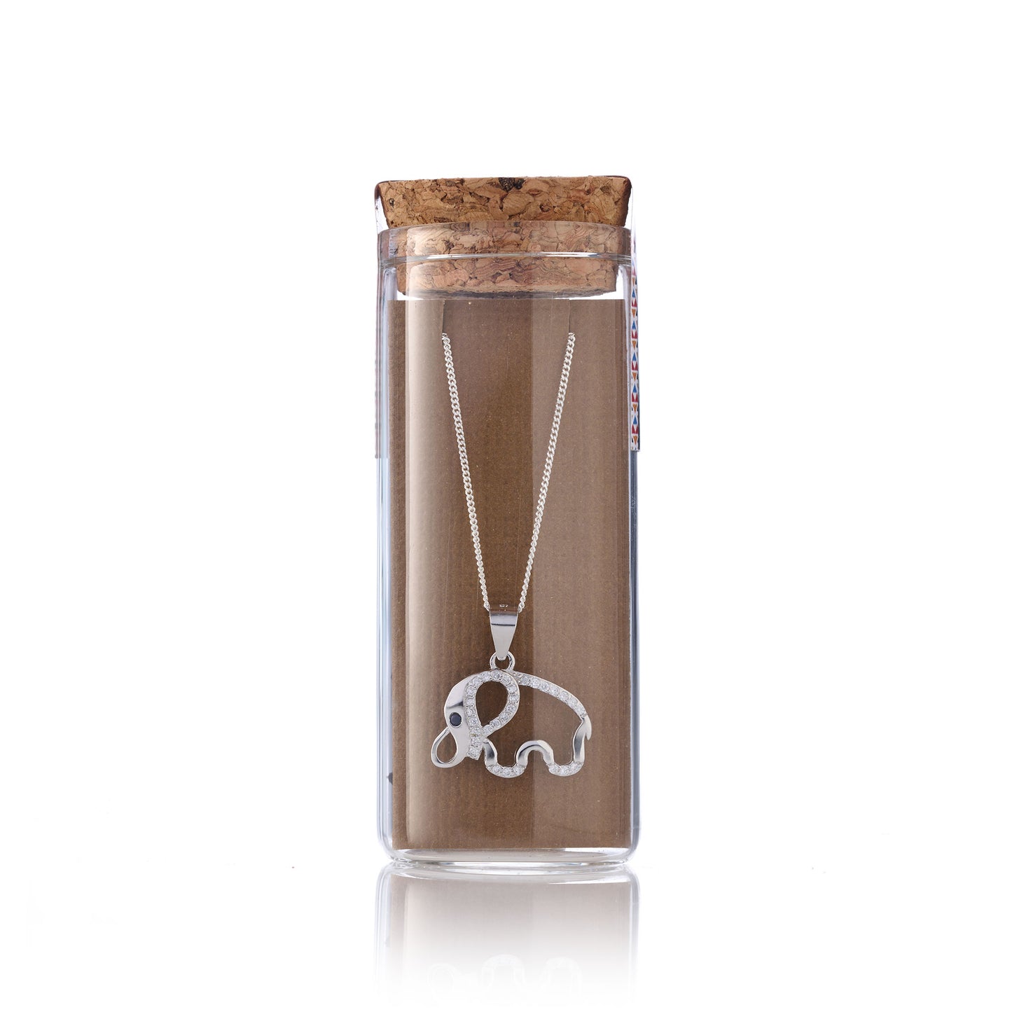 CZ ele outline necklace