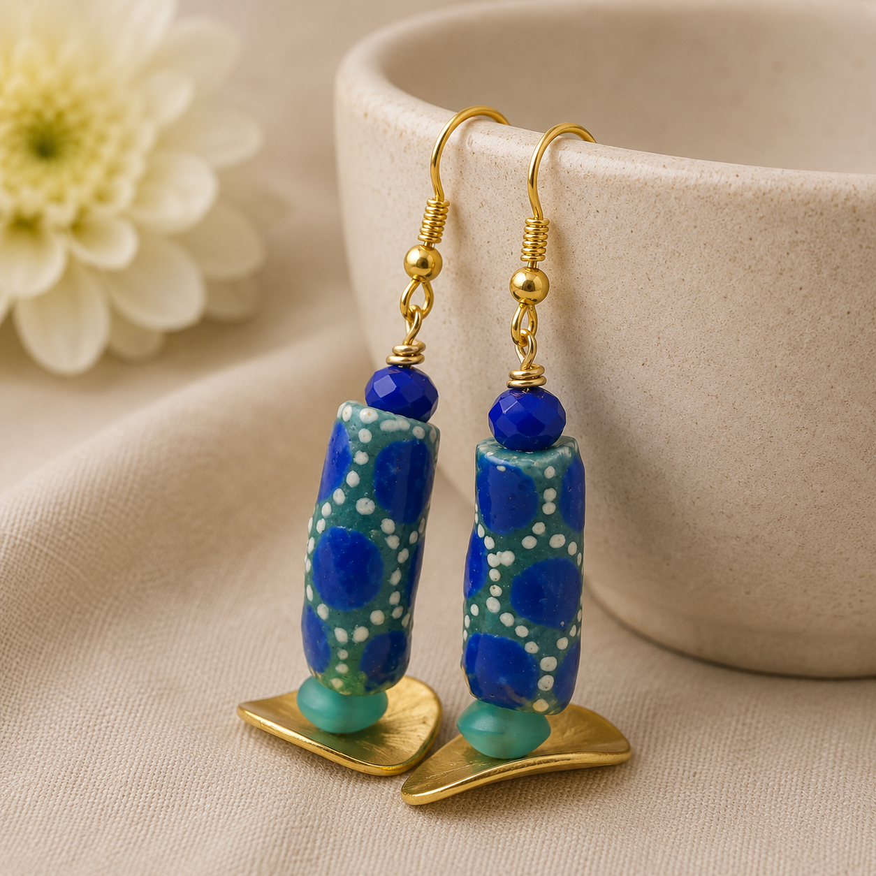 Krobo & Crystal Earrings
