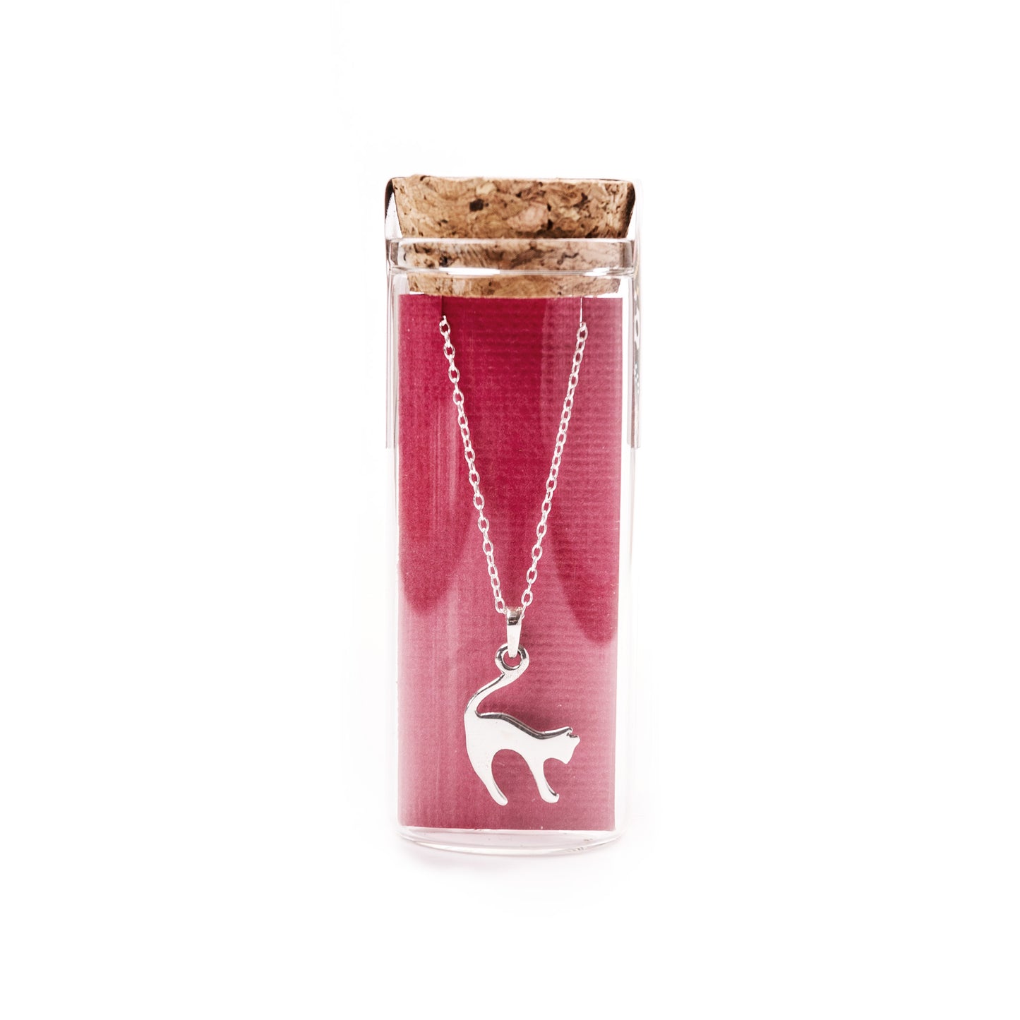 Tail up cat necklace
