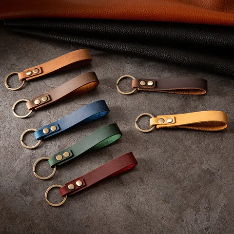 Leather strap keyrings