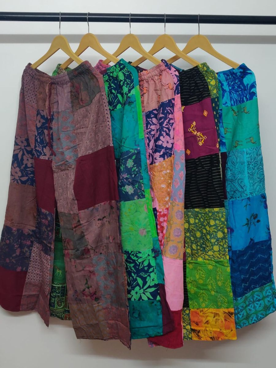 Patchwork palazzo pants