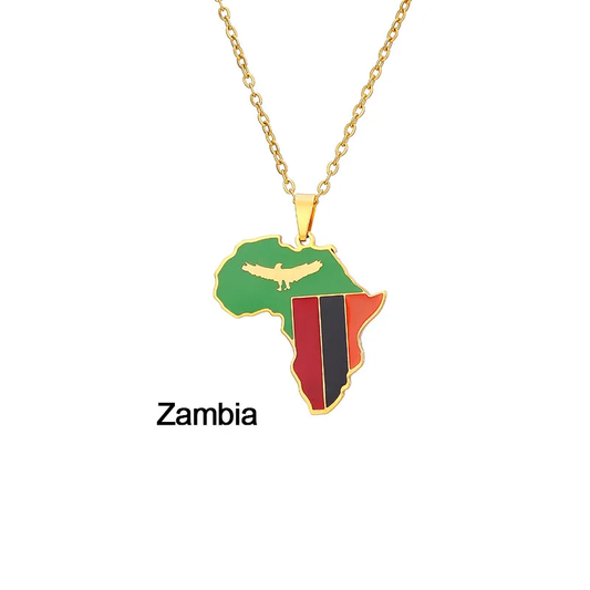 Zambian flag African Pendant