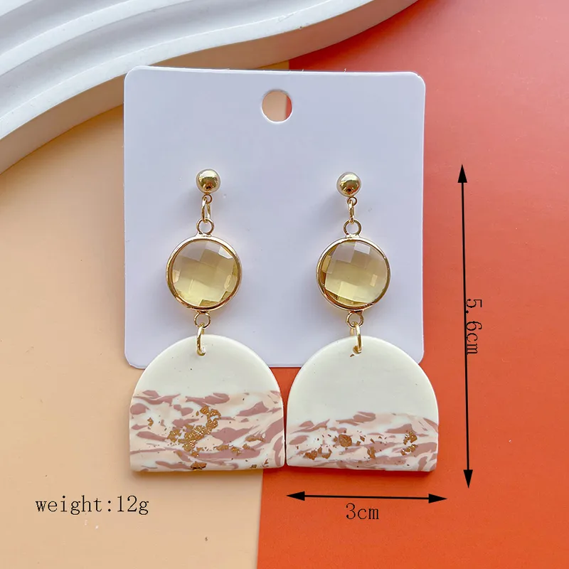 Clay & wood earrings cream